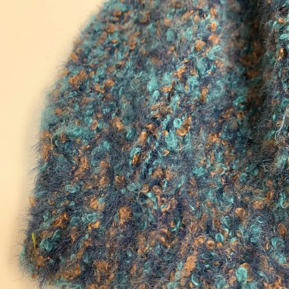 Look by M New York Womens Knit Winter Pompom Hat Beanie One Size Blue Purple